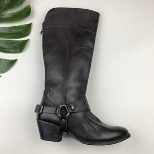 Ariat Sadler Knee High Western Harness Boots Dark Brown Leather Women's 10